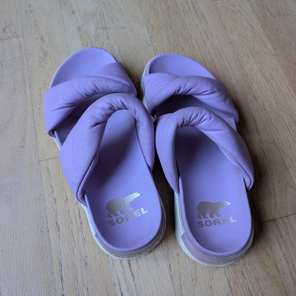 Sorel Viibe Twist Platform Slide Sandal Size 7 Lilac - Picture 4 of 8